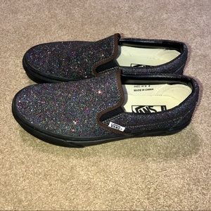 vans glitter slip ons